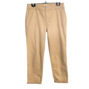 Cleo Petites Khaki Polka Dot Crop Pants Womens Size 4